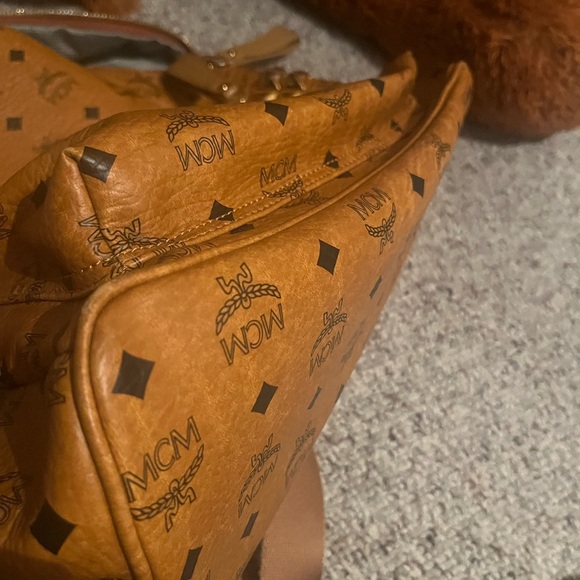 ****SOLD****Authenic MCM Cognac Backpack with Gold Studs - Picture 7 of 8